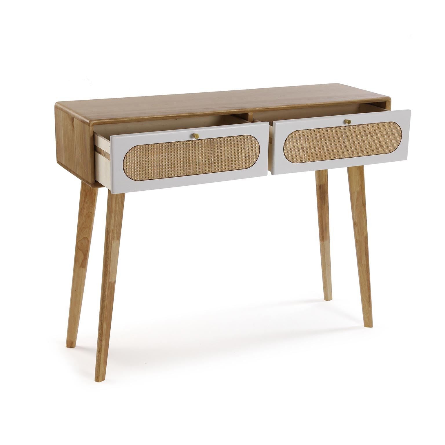 CONSOLA MADEIRA 2 GAVETAS 80X30X78 CM