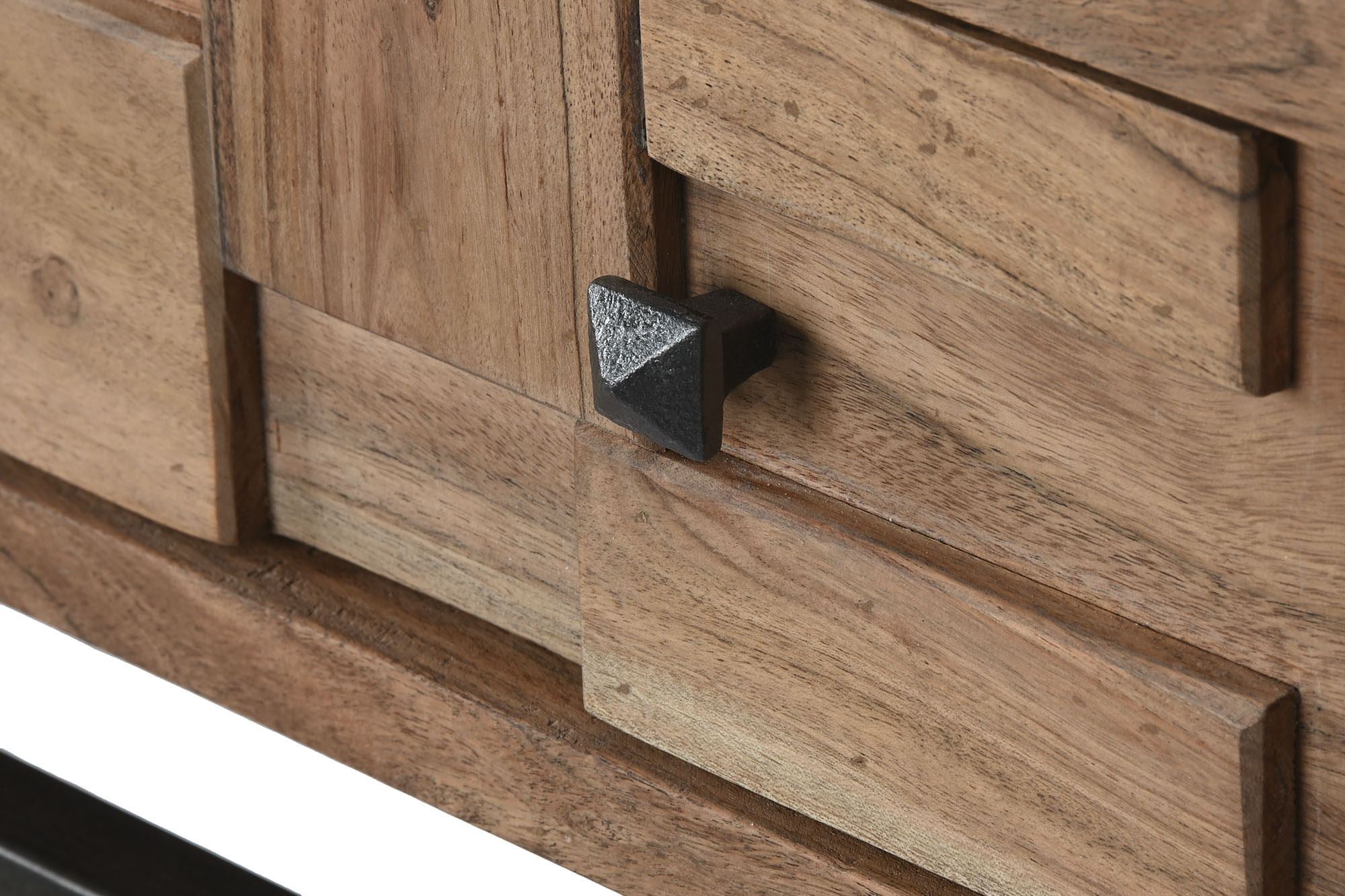 CONSOLA ACACIA/METAL 110X35X80CM