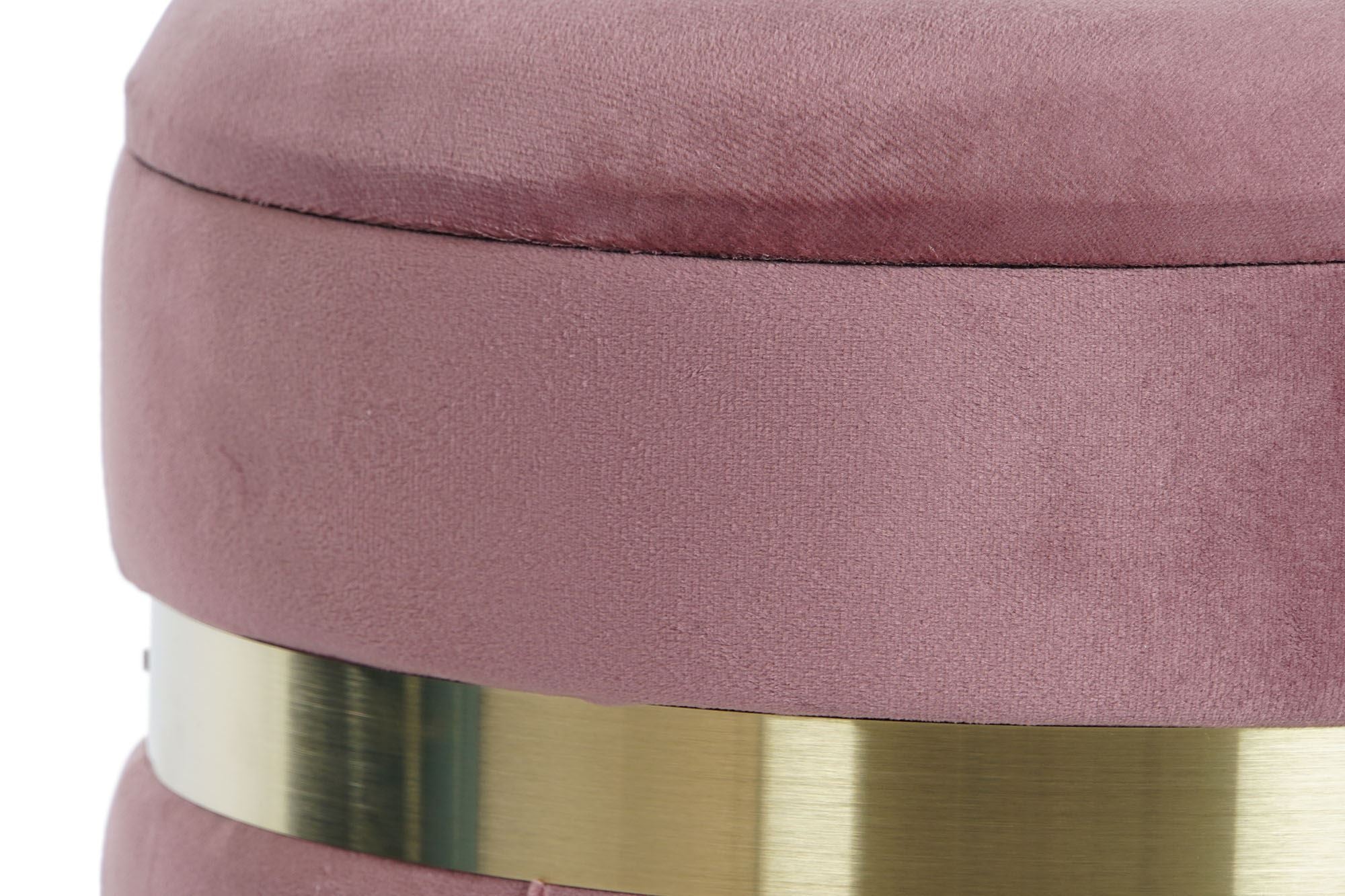 PUF CON ALMACENAJE ROSA/ORO