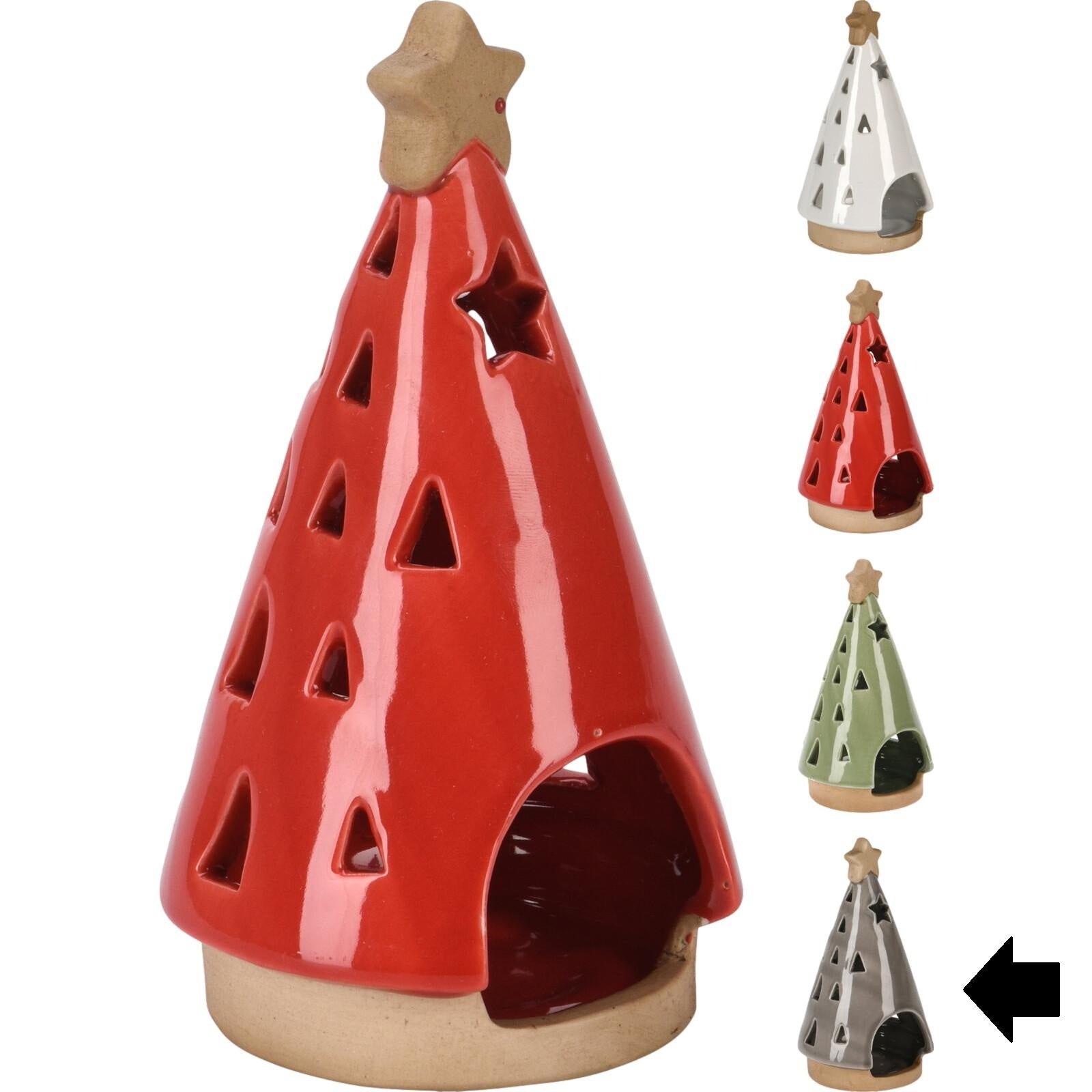 CASTIÇAL ÁRVORE CINZA 9X15Cm