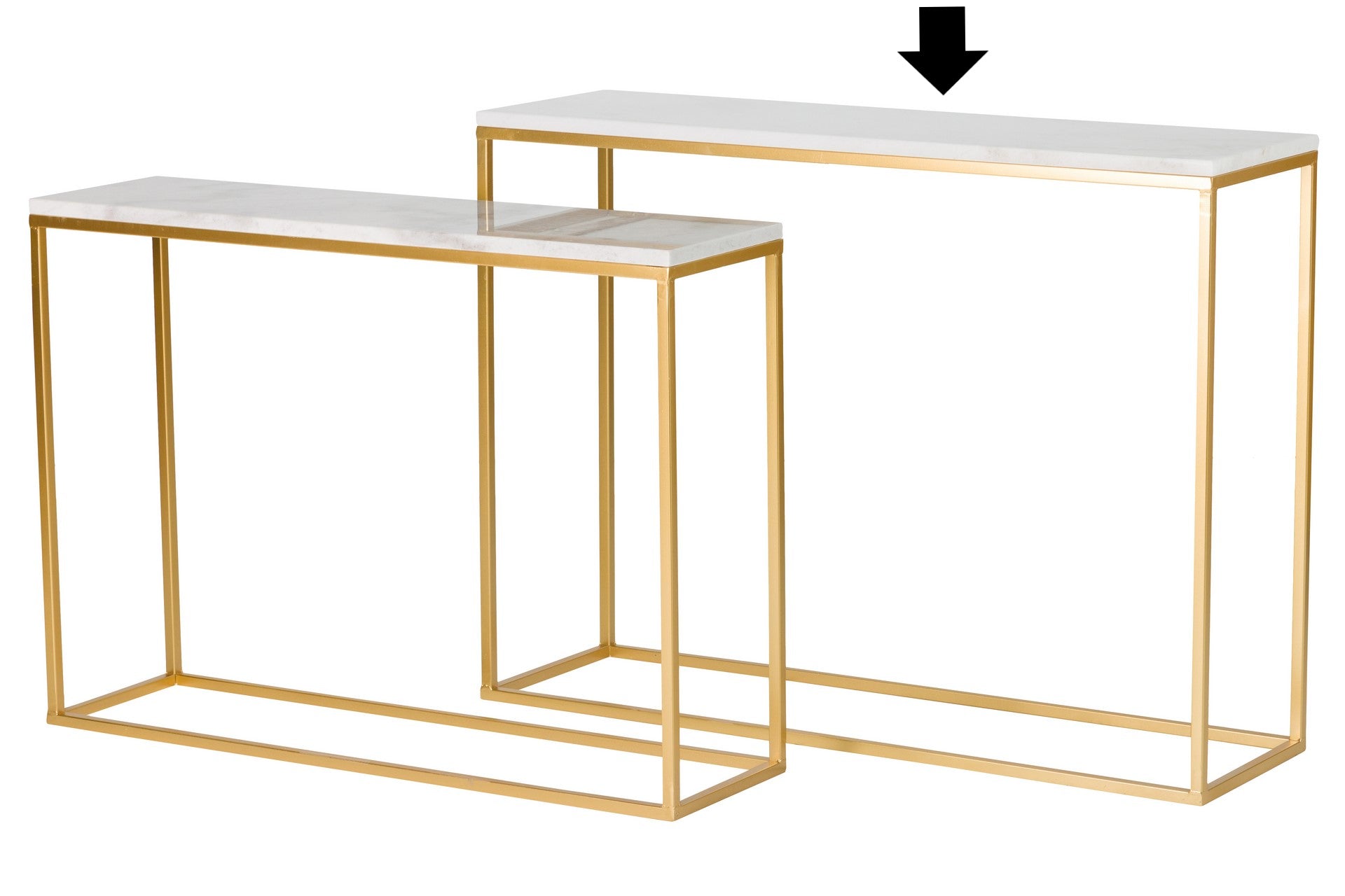 CONSOLA DOURADA/MÁRMORE 100X30X75CM