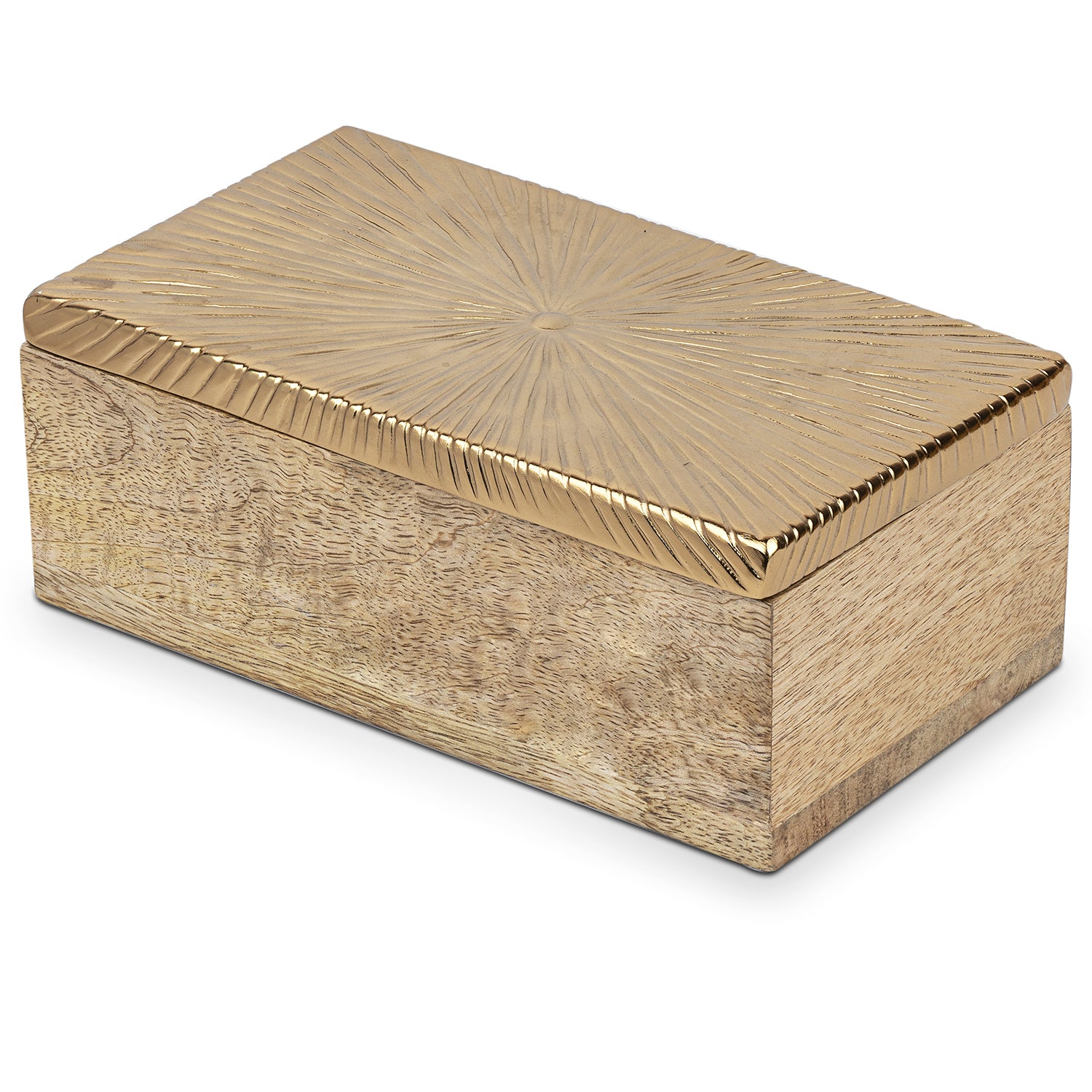 CAJA MADERA/DORADA 21X12X6CM