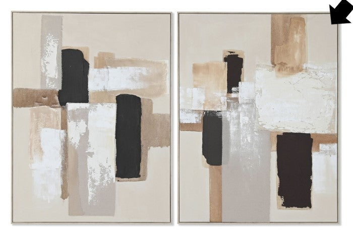 MARCO ABSTRACTO BEIGE/NEGRO 92X122CM