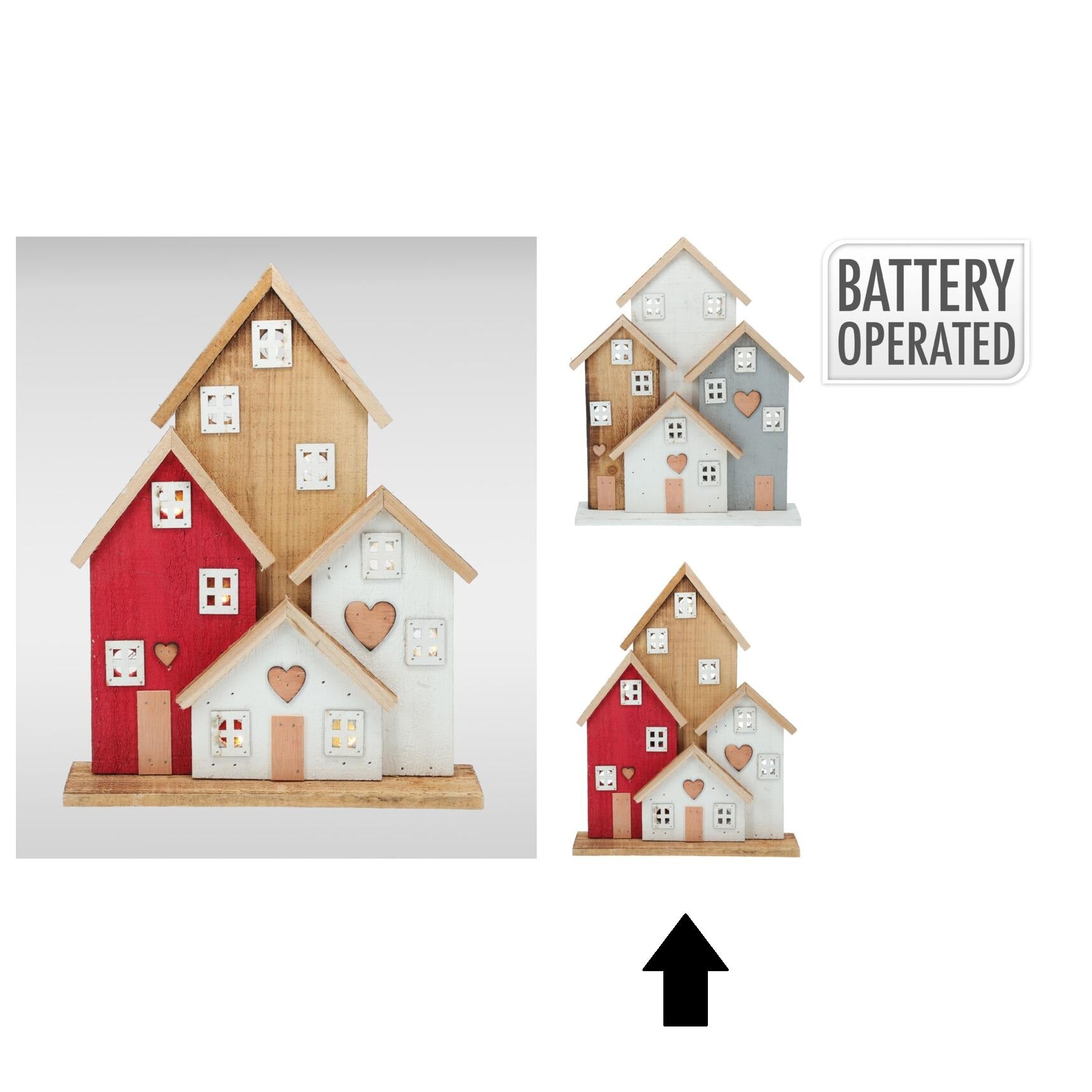 CASAS VERMELHA/BRANCA C/ LED 41Cm