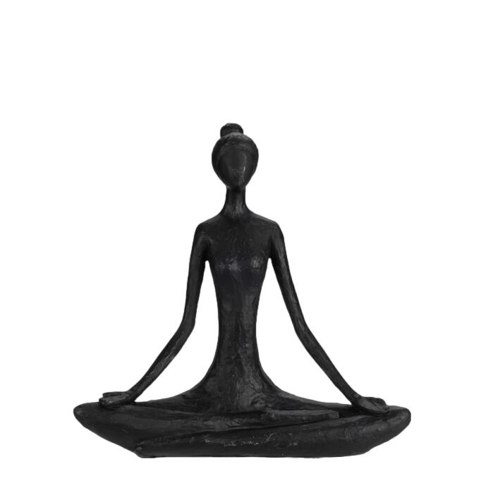 ESTATUETA YOGA PRETA 19X5X18,5CM