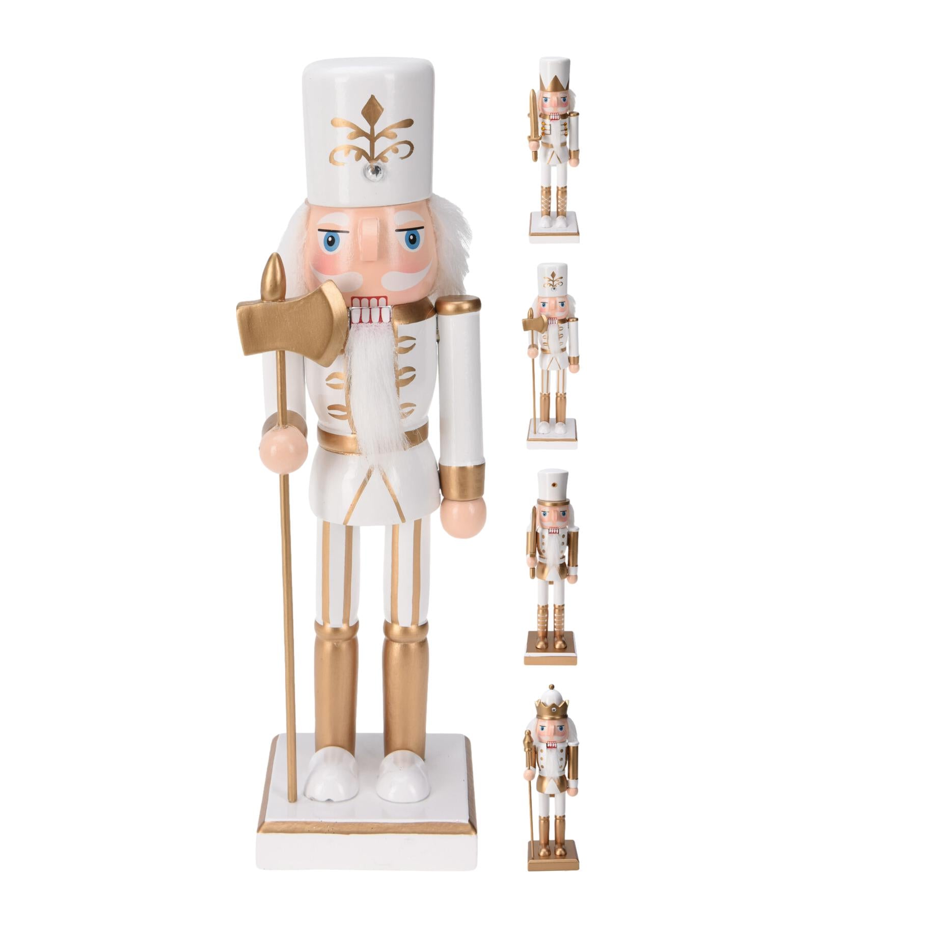 QUEBRA-NOZES BRANCO DOURADO 25Cm