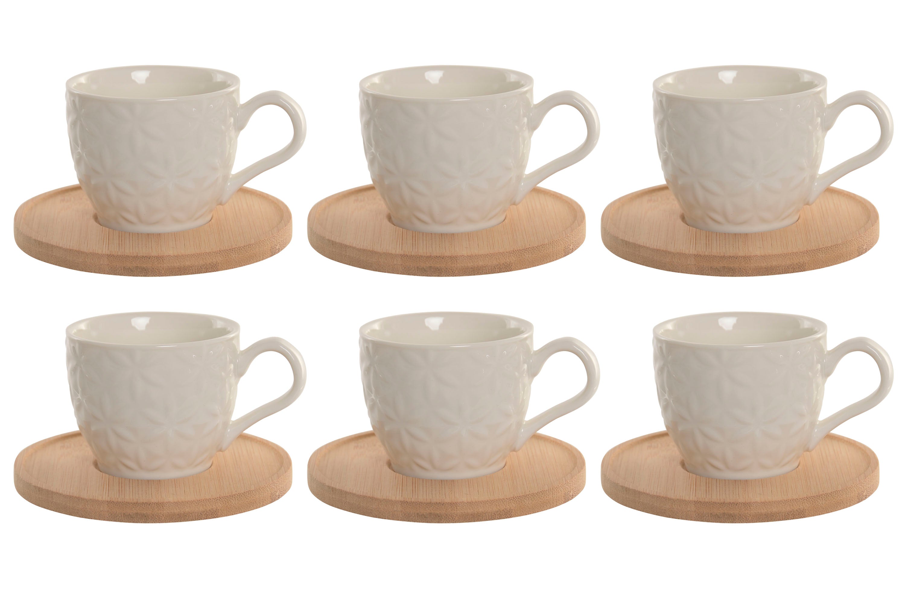 CONJ. 6 CHÁVENAS CAFÉ PORCELANA/BAMBU 90ml