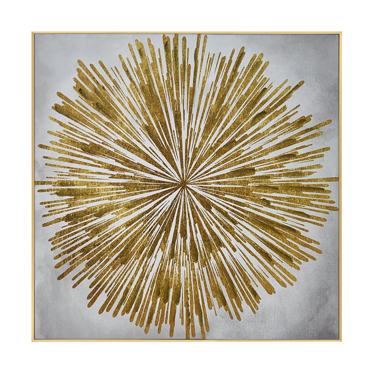 QUADRO ABSTRATO DOURADO 62X62Cm