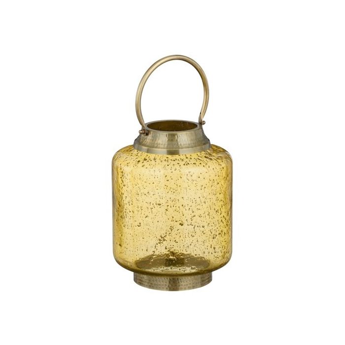 LANTERNA VIDRO AMARELO 21X29Cm