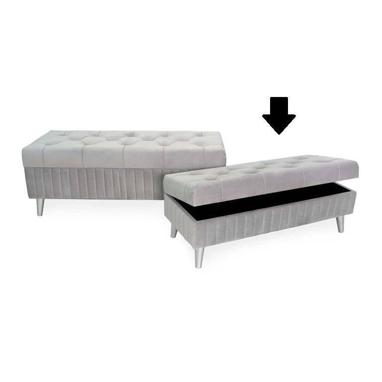 BANQUETA CINZA C/ ARRUMAÇÃO 101X41X37Cm