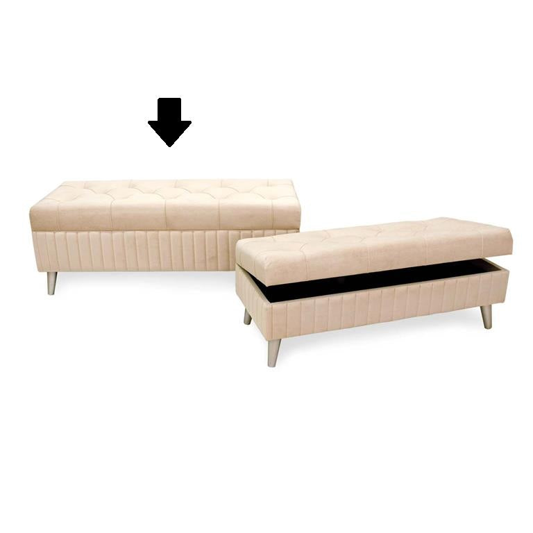 BANQUETA BEGE C/ ARRUMAÇÃO 121X49X45Cm