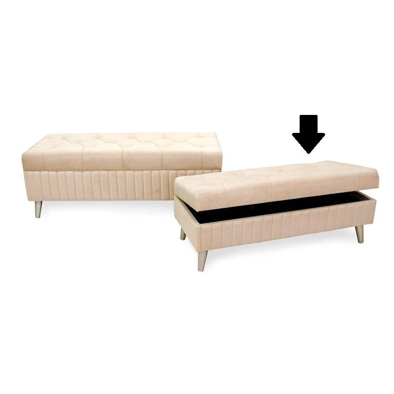BANQUETA BEGE C/ ARRUMAÇÃO 101X41X37Cm