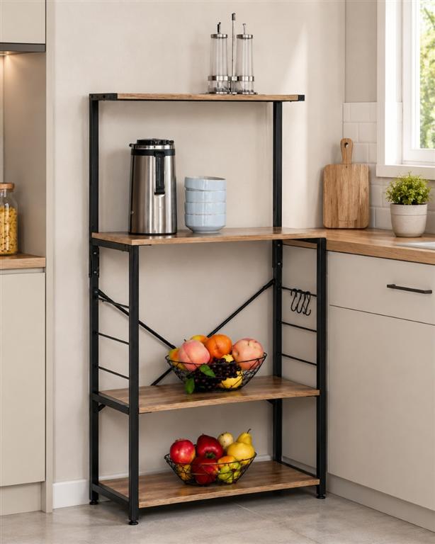 ESTANTE MADEIRA/METAL 90X40X82Cm