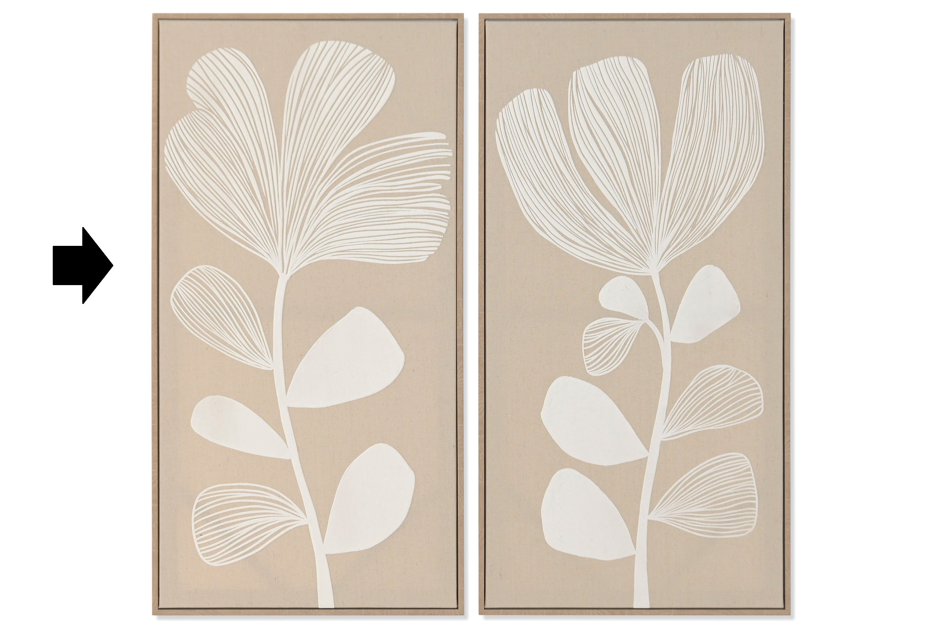 QUADRO BEGE FLOR 40X80Cm