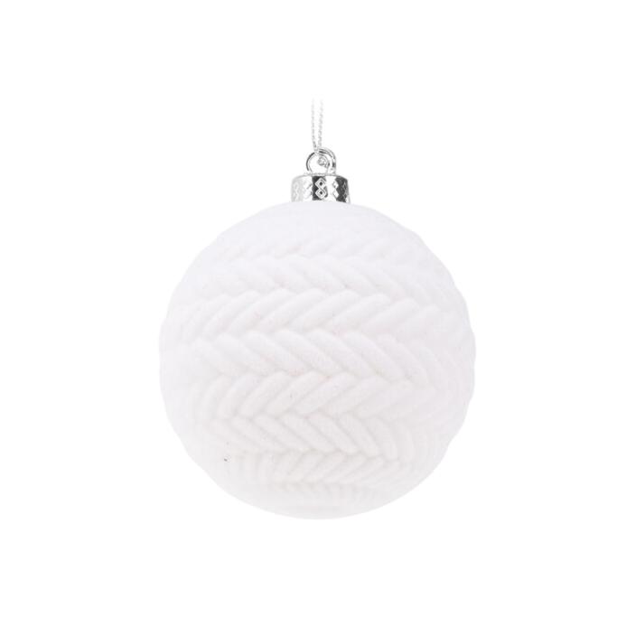 BOLA NATAL BRANCA 8CM