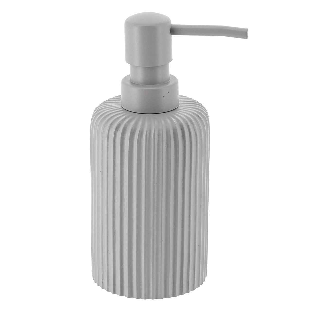 DISPENSADOR CANELADO CINZA CLARO 230ML 7X17CM
