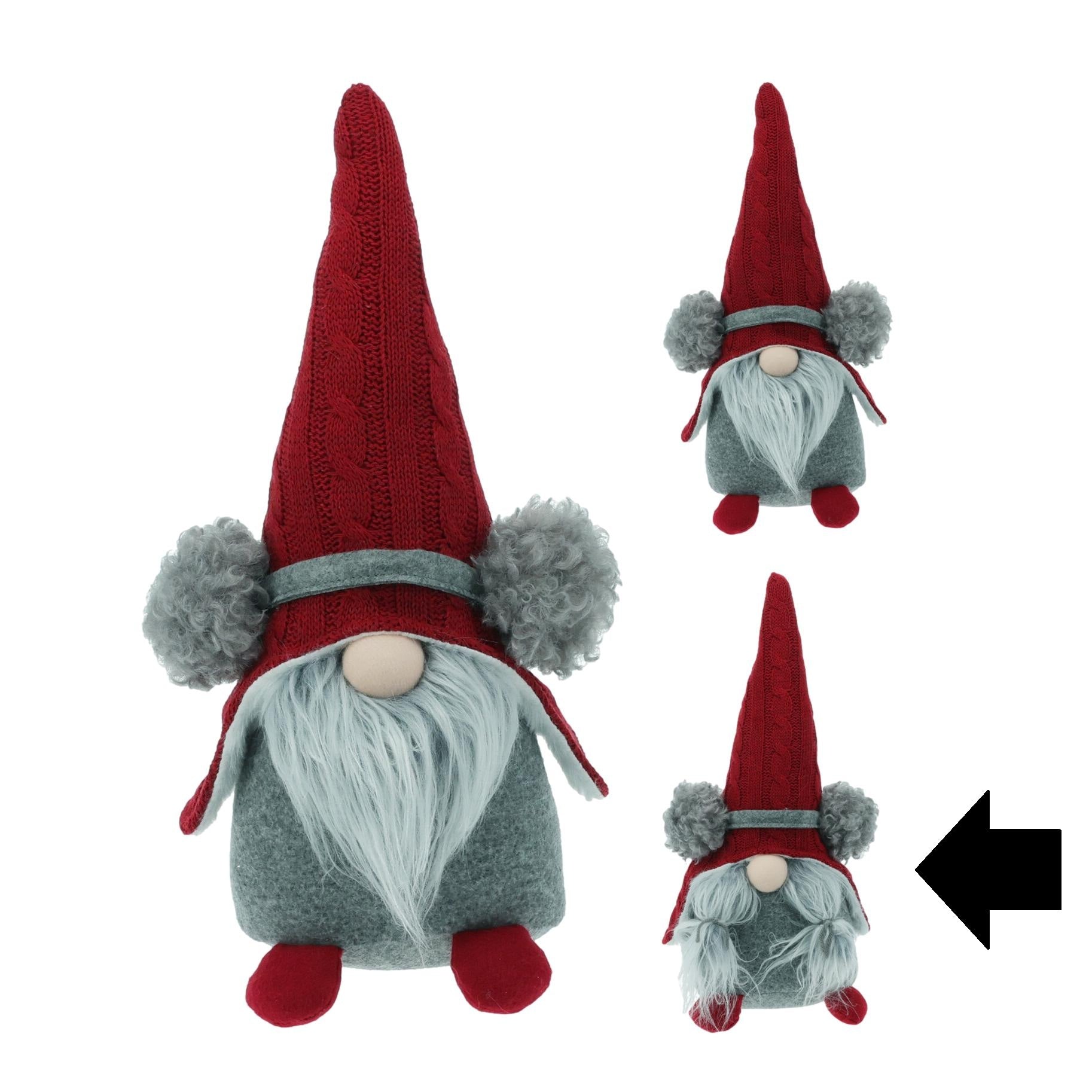 GNOMO MENINA VERMELHO/CINZA 39Cm