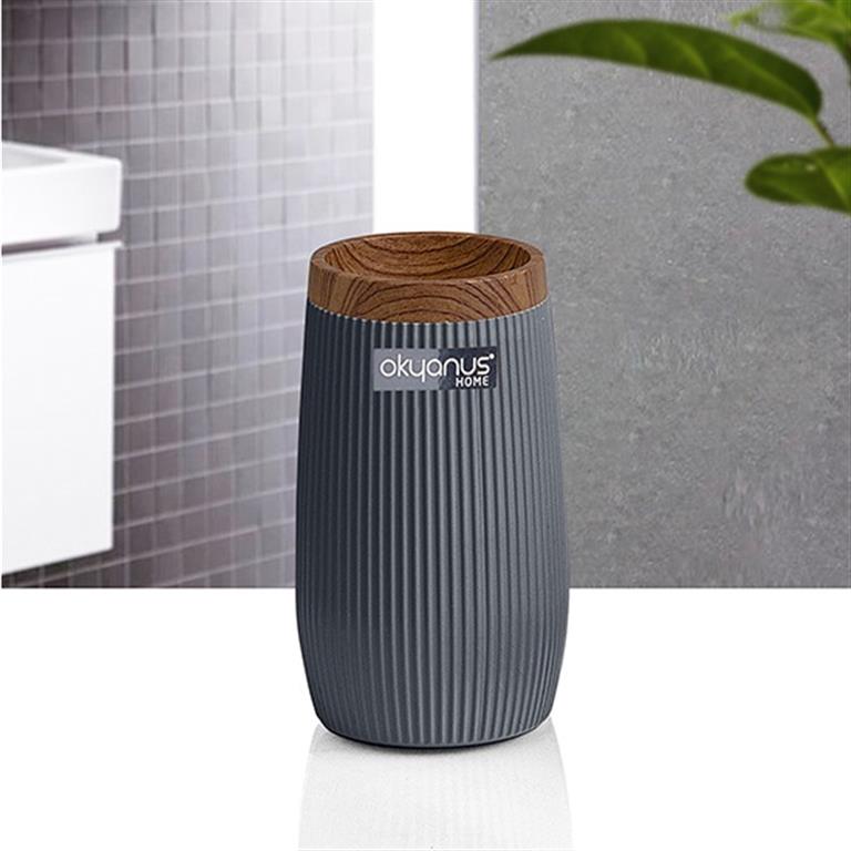 COPO CINZA/BAMBU 6,5X6,5X13CM