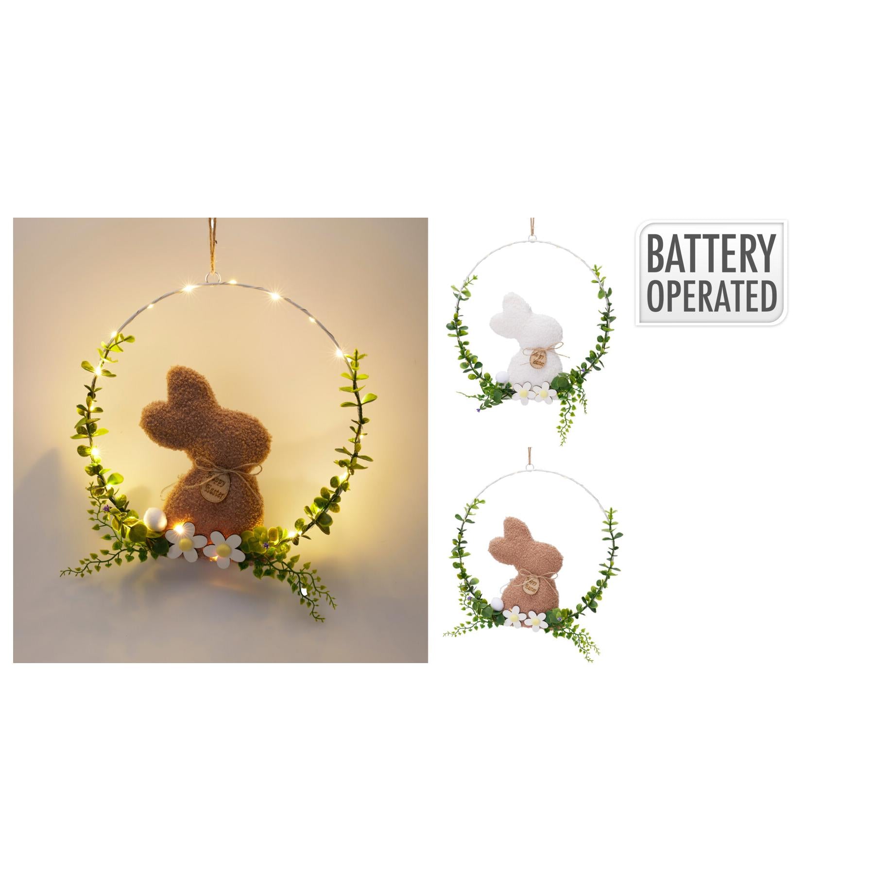 COROA COELHO C/ LED 30Cm