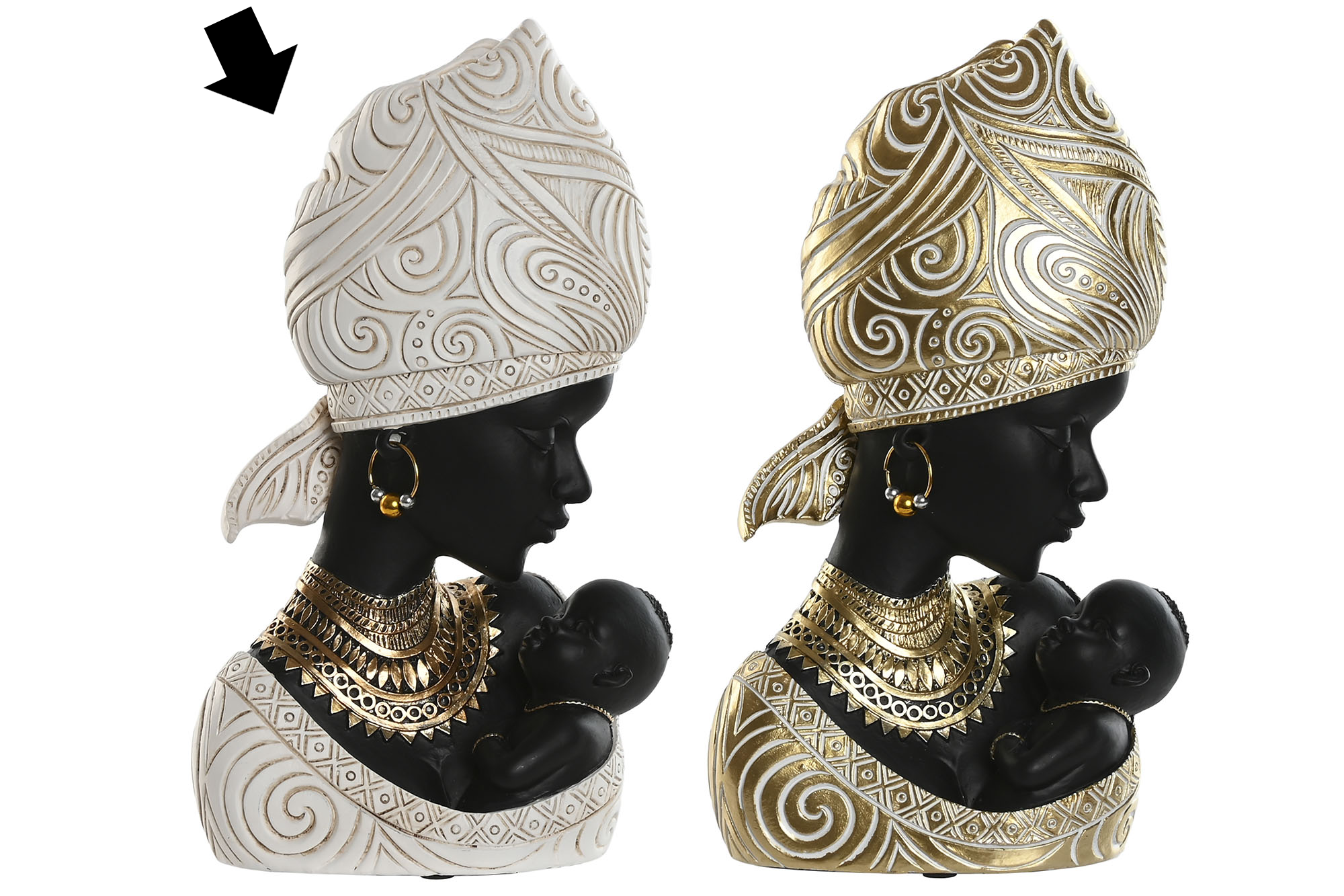AFRICANA C/ FILHO BRANCA 15X9X25CM