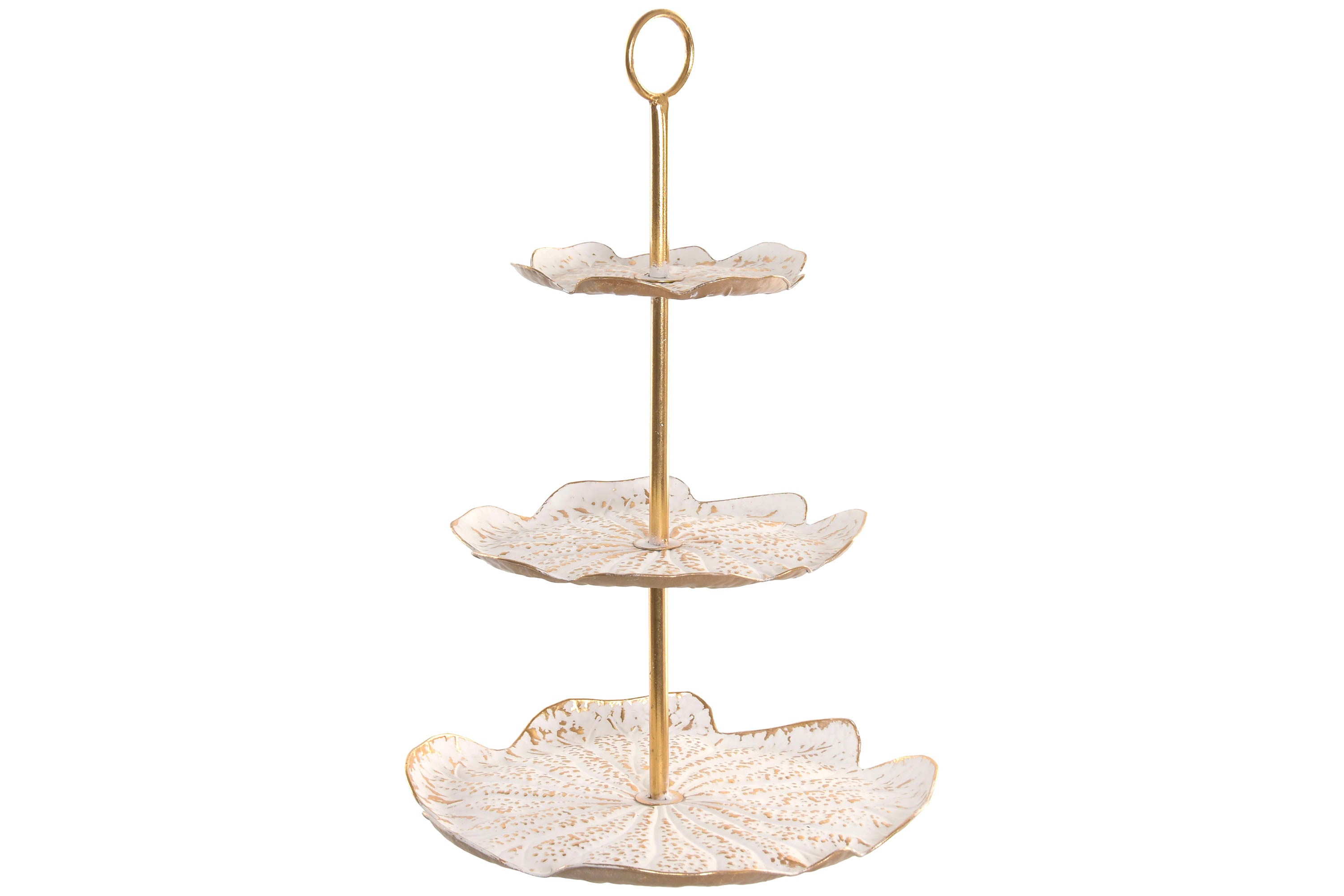 SUPORTE 3X BRANCO/DOURADO 45,5X42,5X68Cm