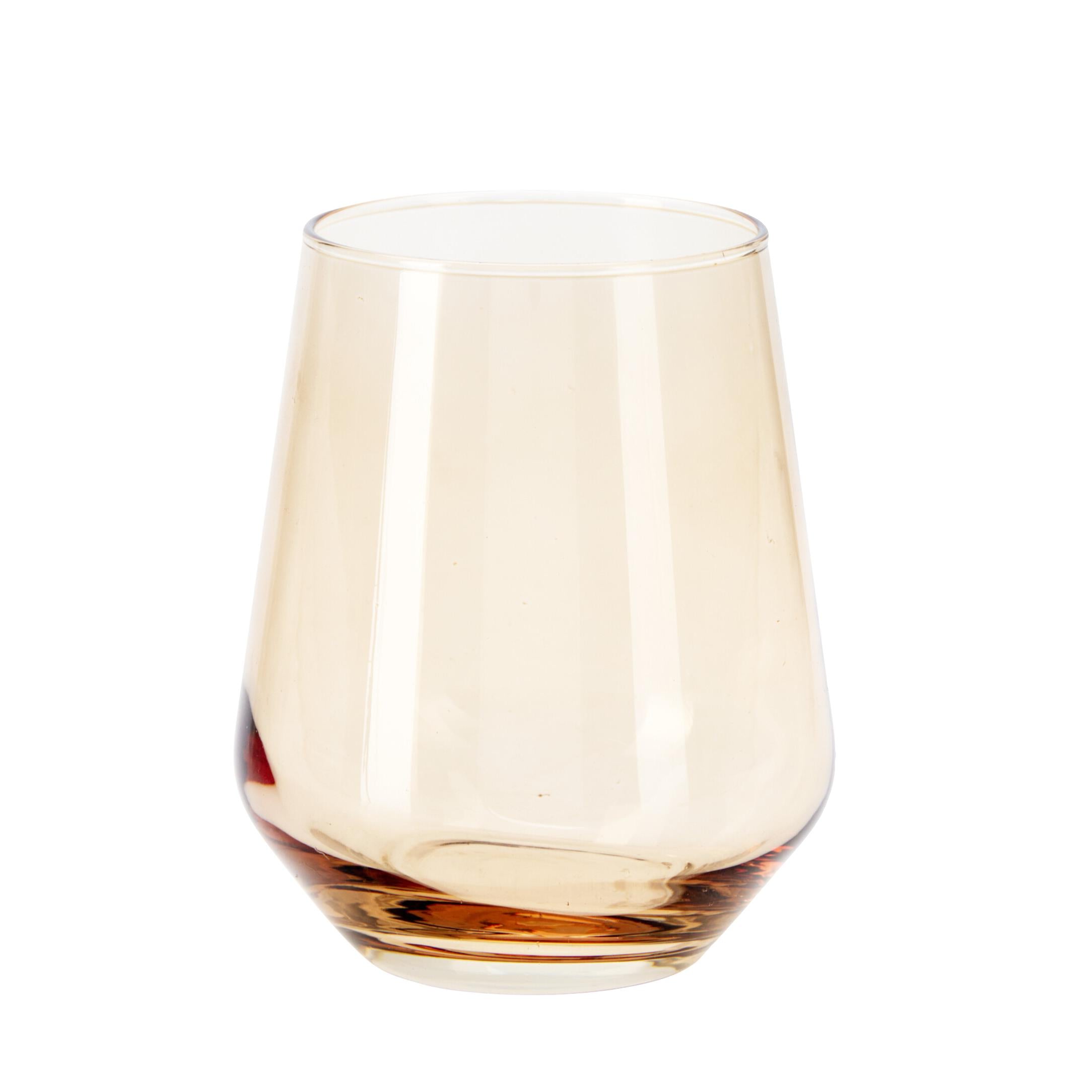 CONJ. 6 COPOS VIDRO ÂMBAR 425ml 11CM