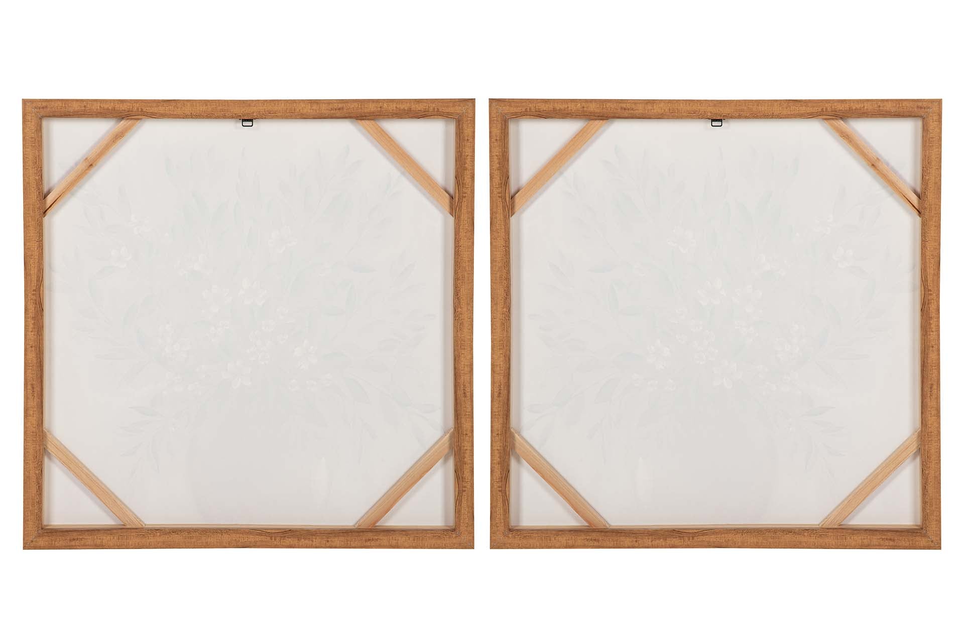 QUADRO FOLHAS VERDES 60X60Cm