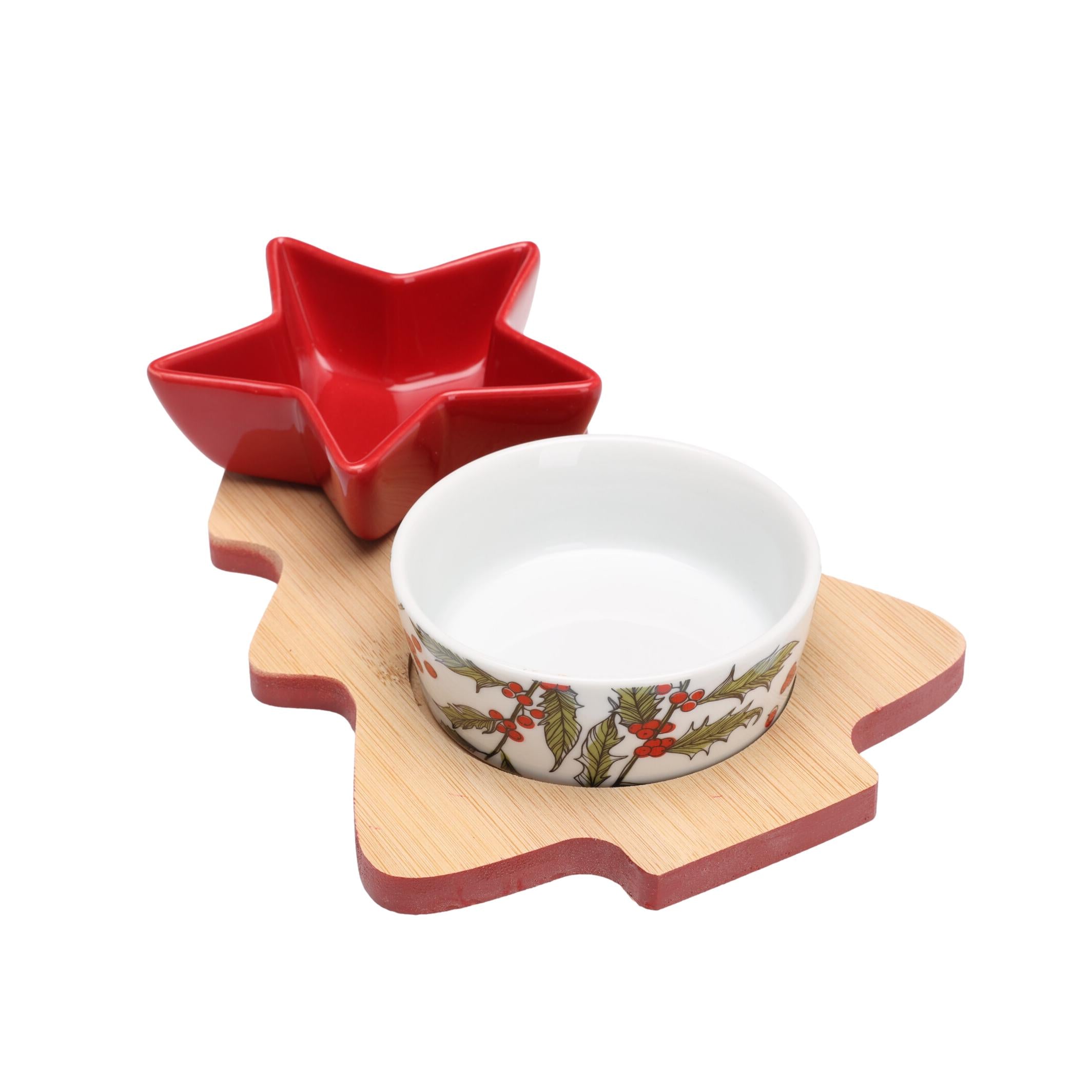SUPORTE APERITIVOS ÁRVORE NATAL 22x15cm