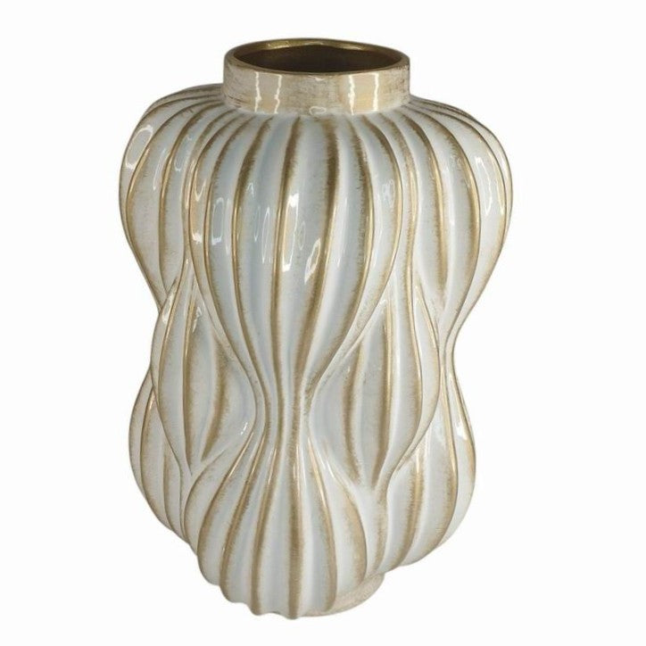 JARRA BRANCA/DOURADA 18X32Cm