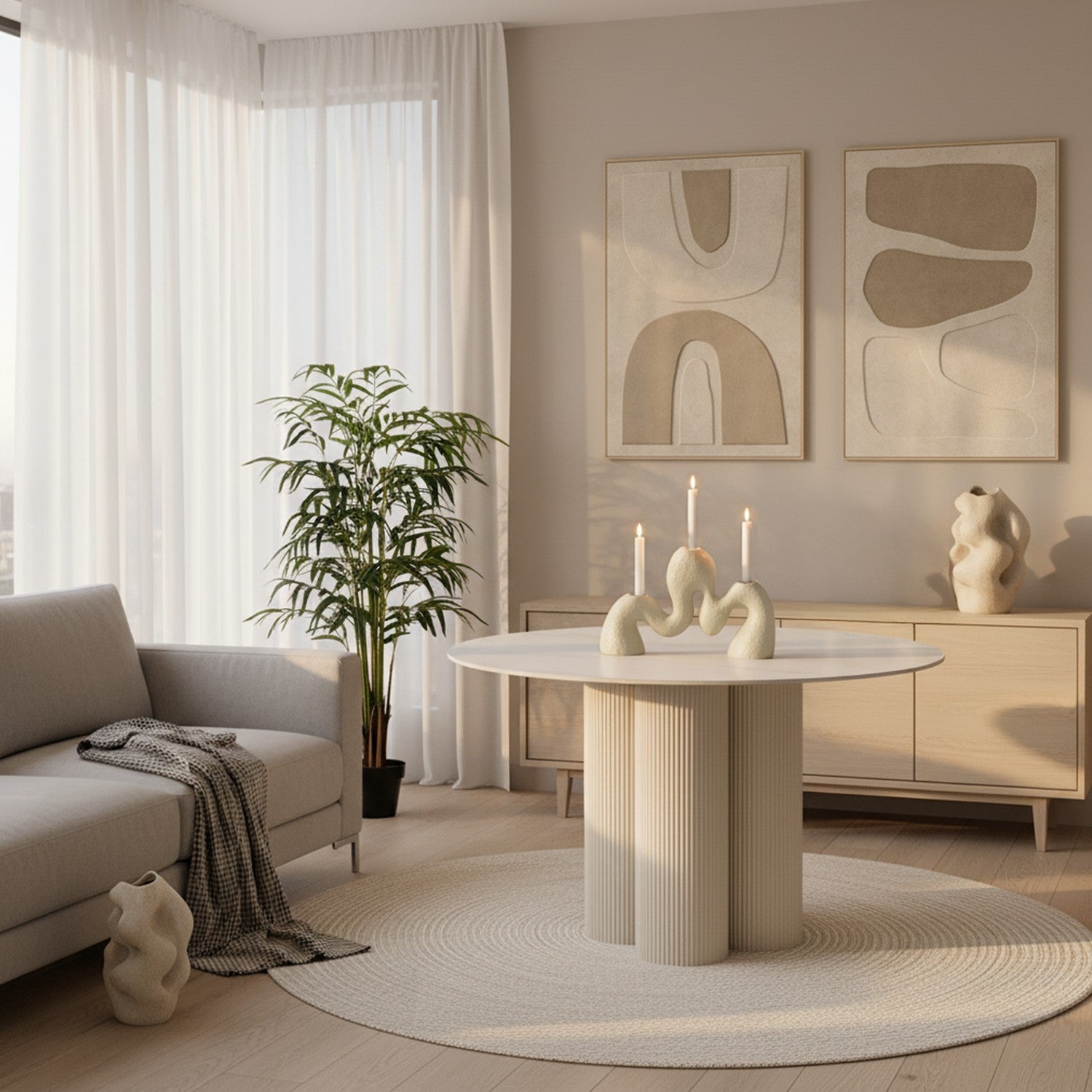 QUADRO ABSTRATO CRU/BEGE 80X120Cm