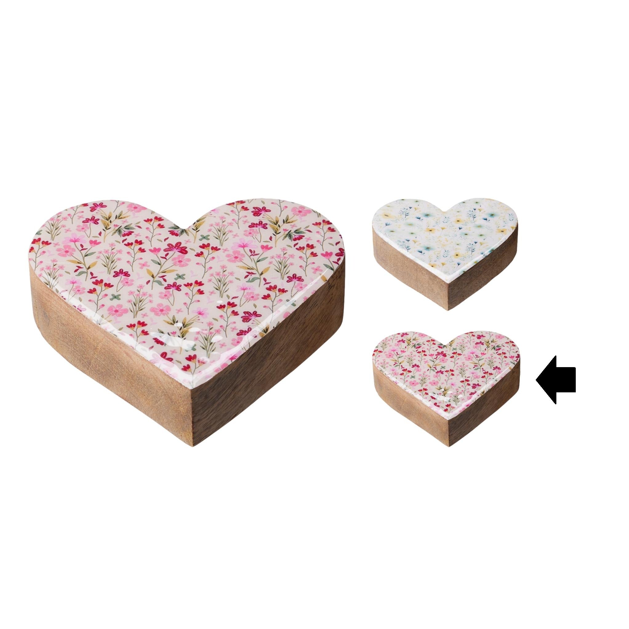 CORAÇÃO FLORES ROSA 12Cm