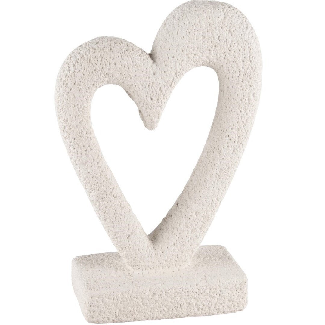 ESTATUETA CORAÇÃO BRANCO 13X6X20CM