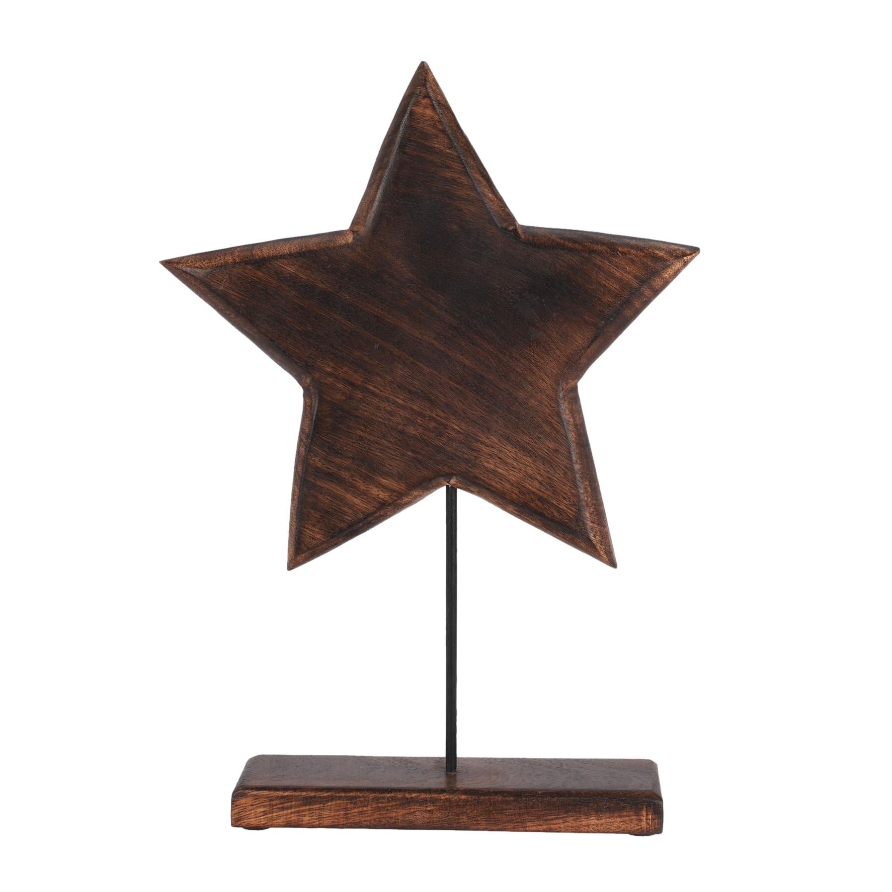 ESTATUETA ESTRELA MADEIRA 26X36CM