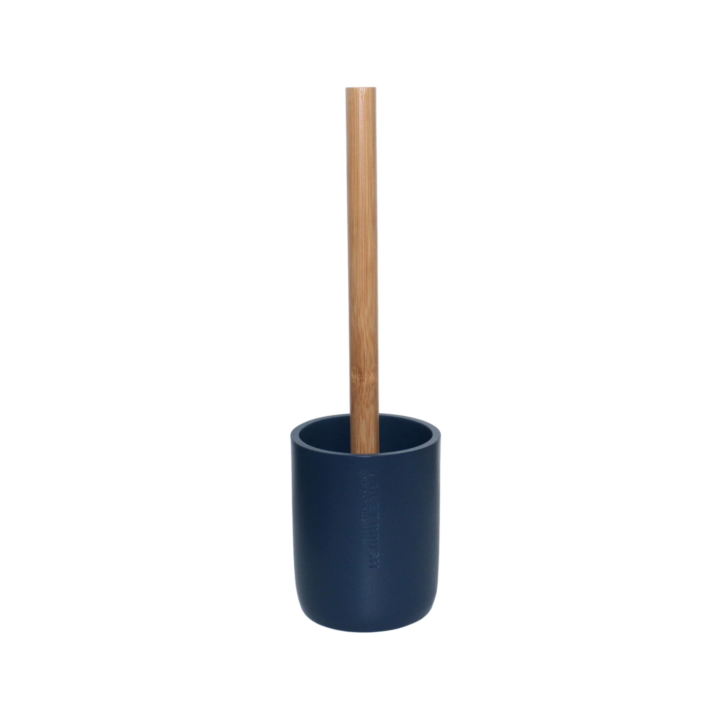 ESCOVA SANITÁRIA AZUL MARINHO/BAMBU 10,5X37CM