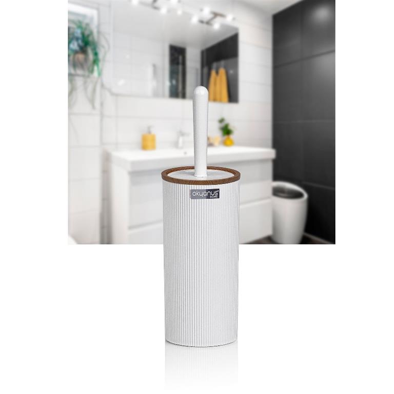 ESCOVA SANITARIA BRANCO/BAMBU 11X34CM