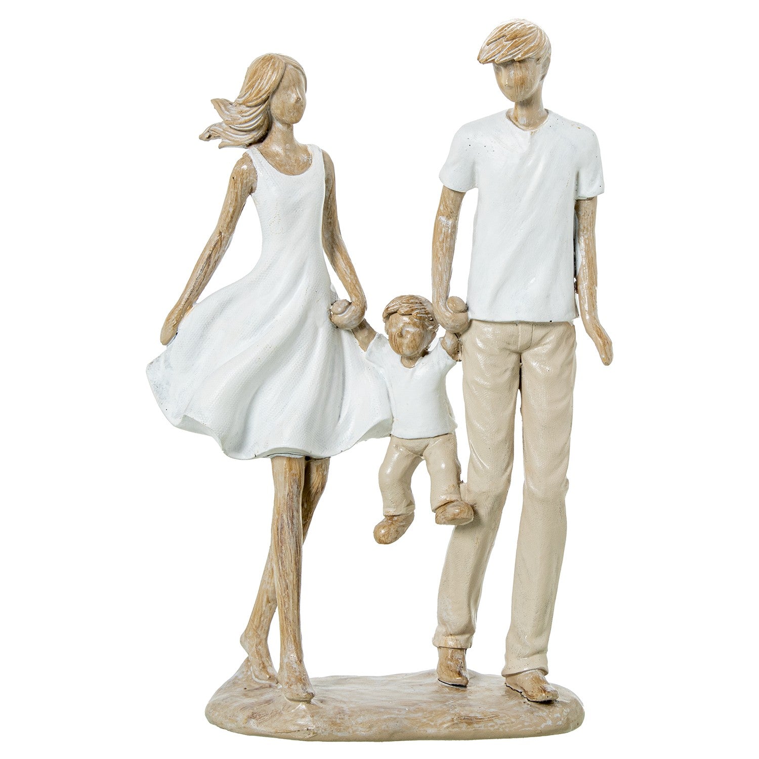 ESTATUETA FAMÍLIA BRANCA/BEGE
