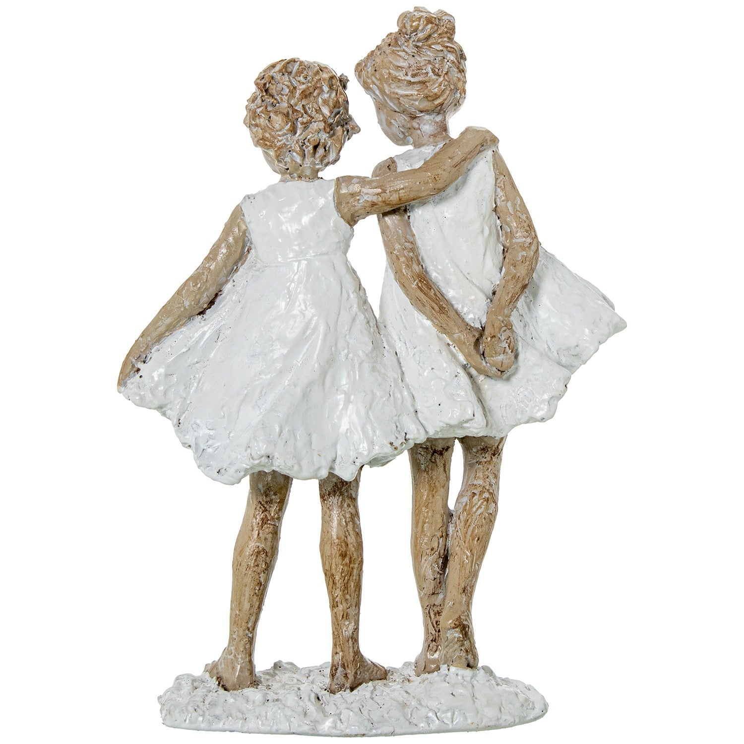 ESTATUETA MENINAS BRANCA/BEGE