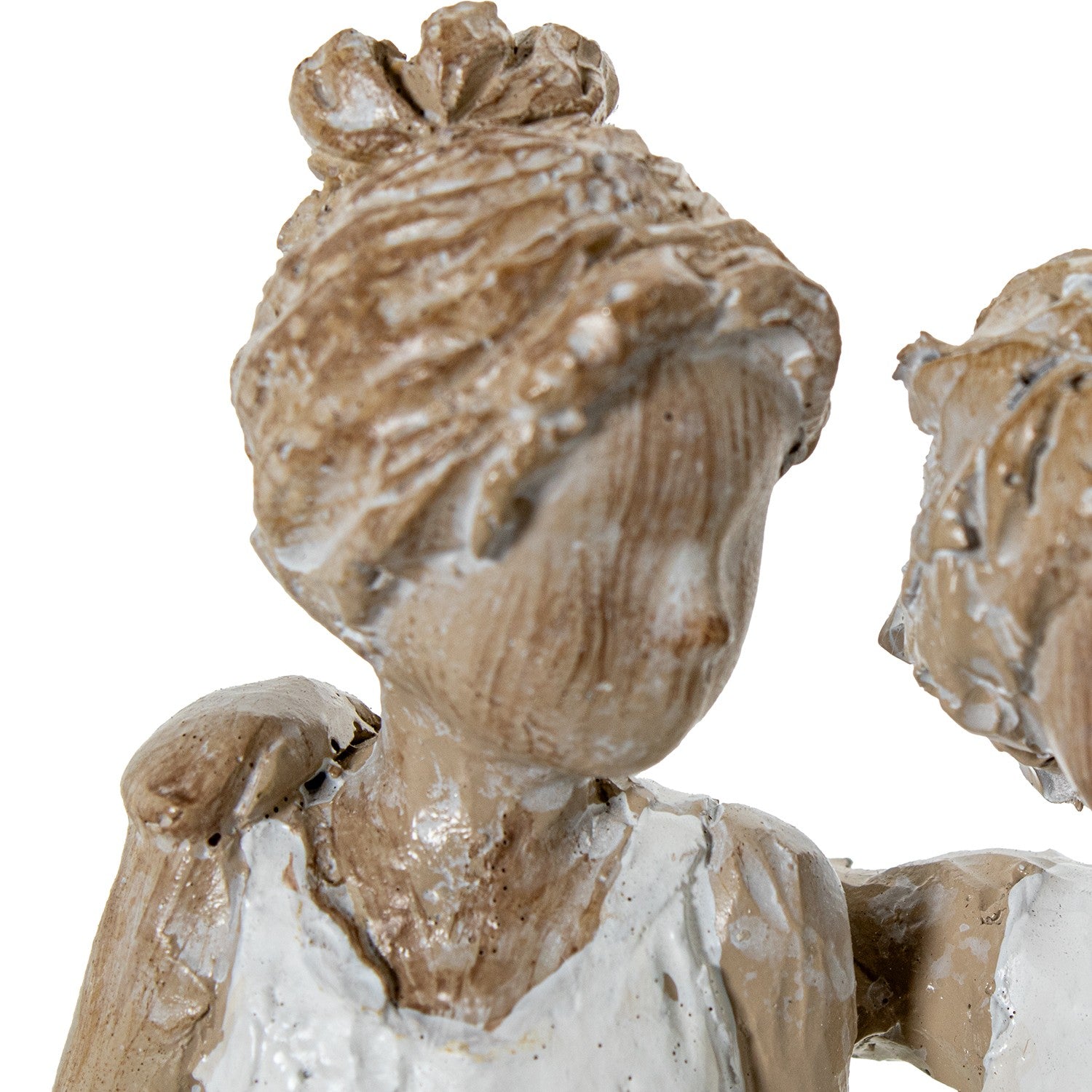 ESTATUETA MENINAS BRANCA/BEGE