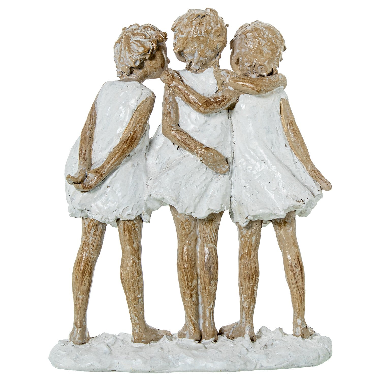 ESTATUETA MENINAS BRANCA/BEGE