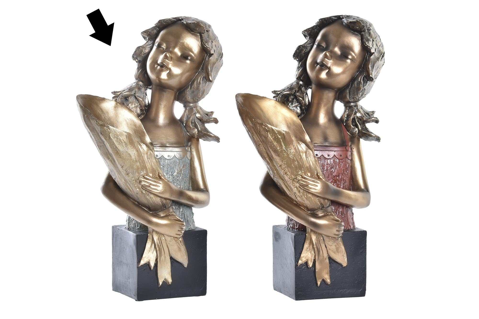 ESTATUETA MENINA AZUL 21X13X36CM