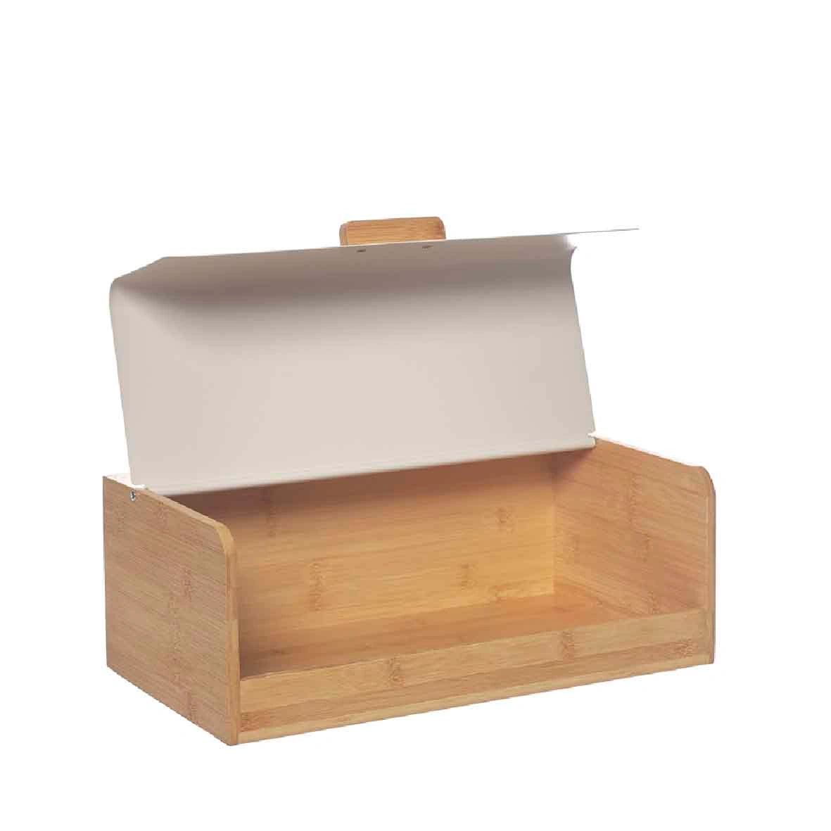 CAIXA PÃO BRANCA/BAMBU 36,5X20X13,5Cm