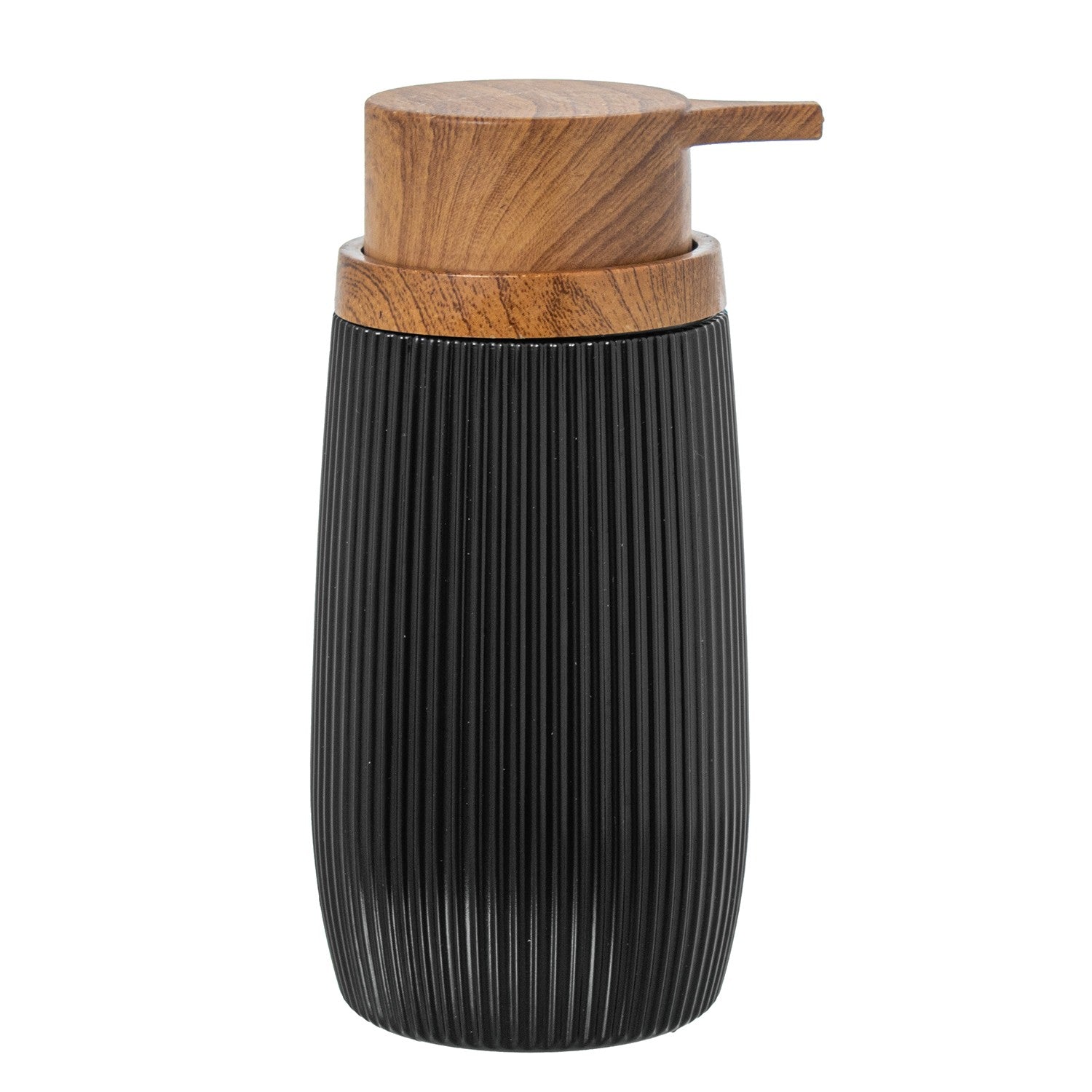 DISPENSADOR PRETO/BAMBU 7X7X15CM