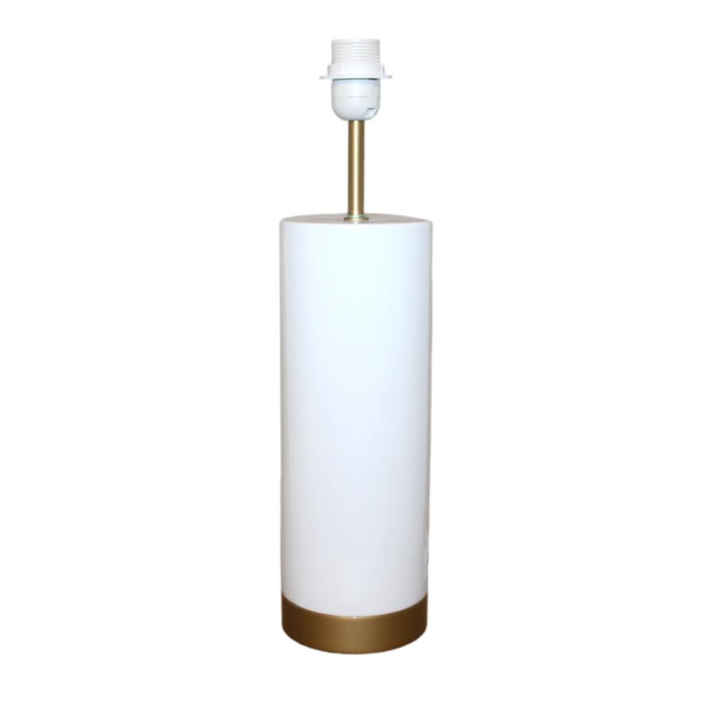 BASE CANDEEIRO BRANCO/DOURADO 12X47CM