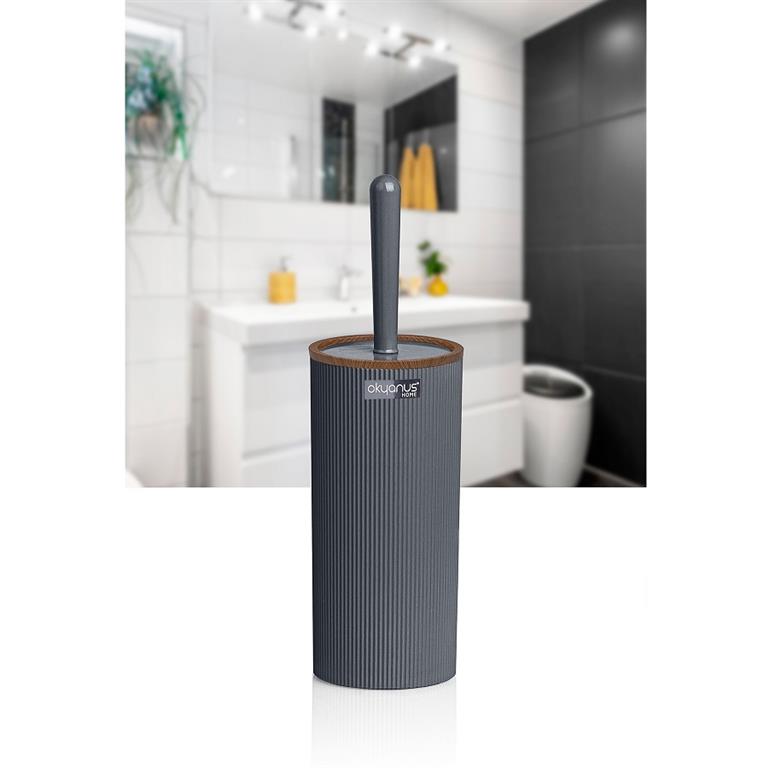 ESCOVA SANITARIA CINZA/BAMBU 11X34CM