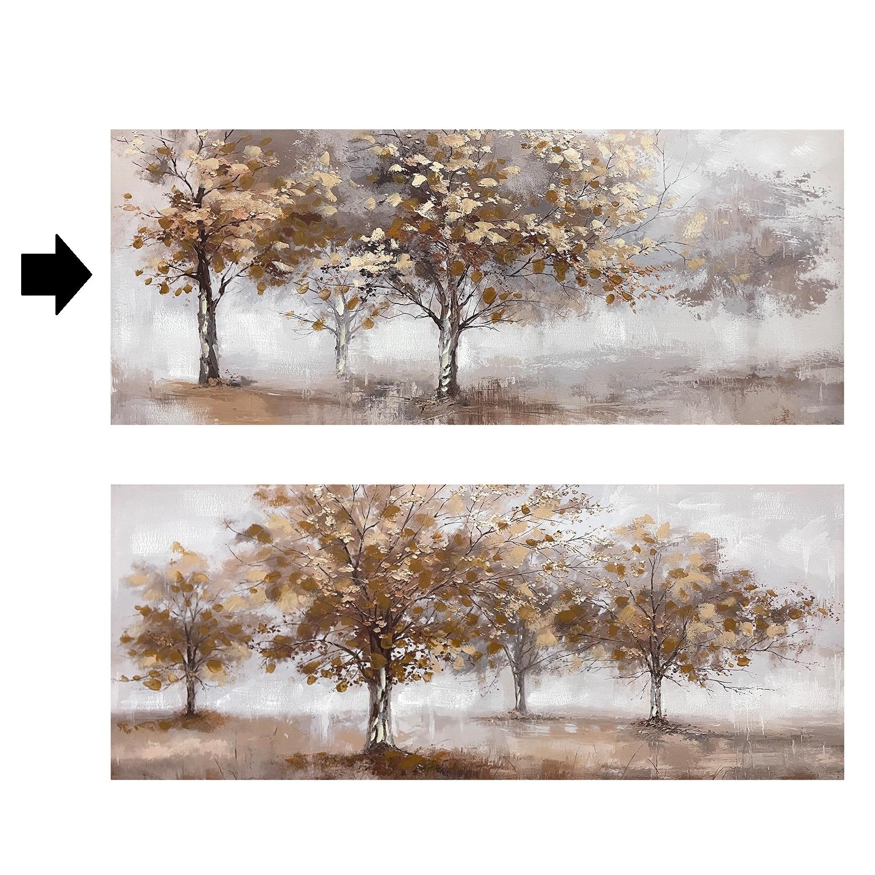 TELA ÁRVORES BEGE/CASTANHO 150X50Cm