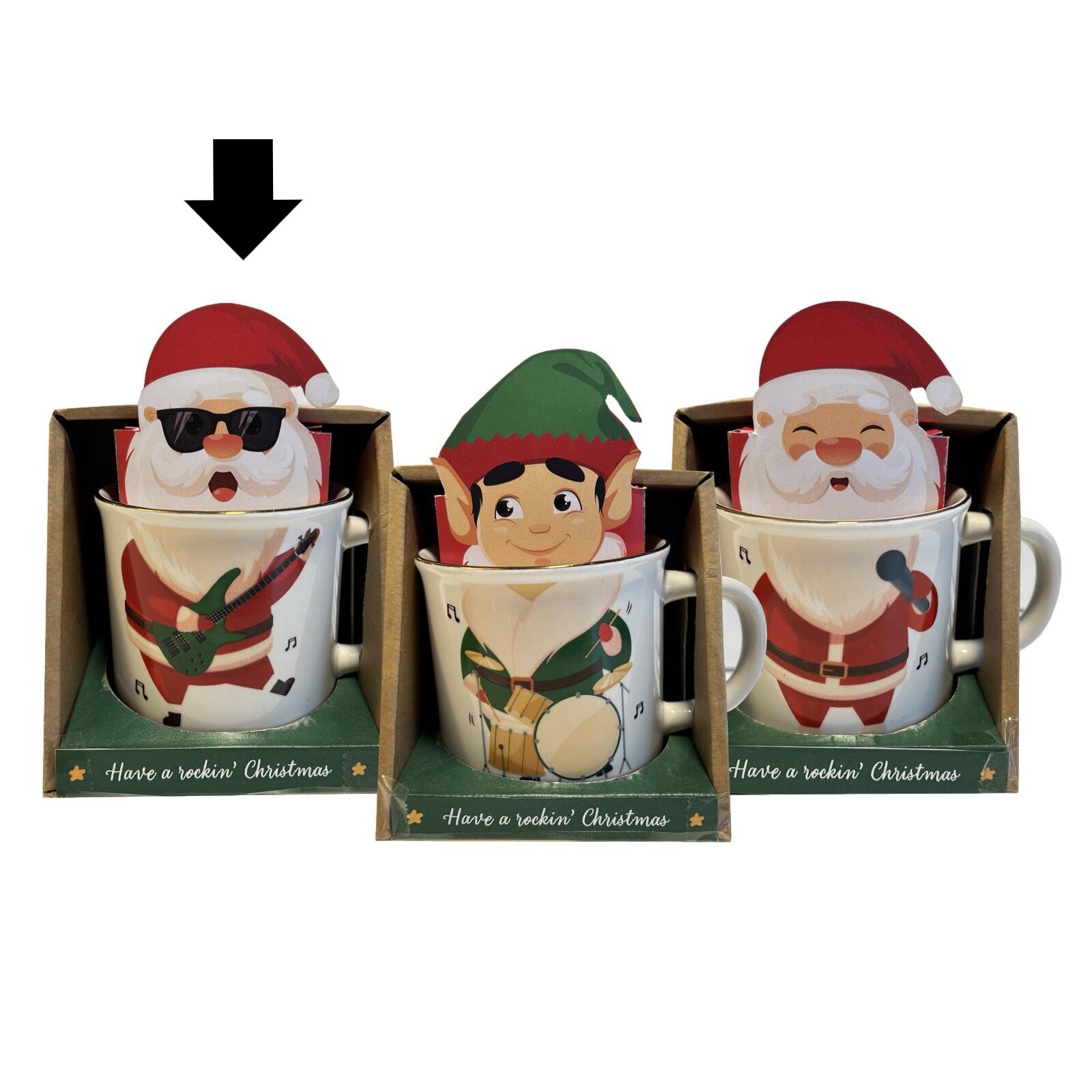 CONJ. CANECA PAI NATAL ÓCULOS + CHOCOLATE QUENTE