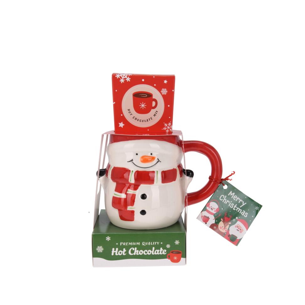 CONJ. CANECA BONECO NEVE + CHOCOLATE QUENTE