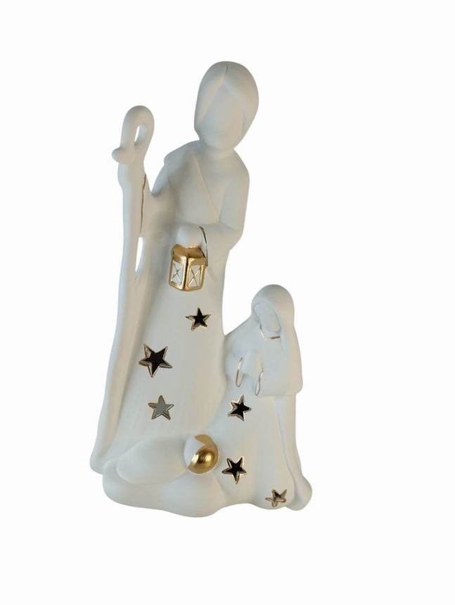 SAGRADA FAMÍLIA BEGE/DOURADO 39Cm