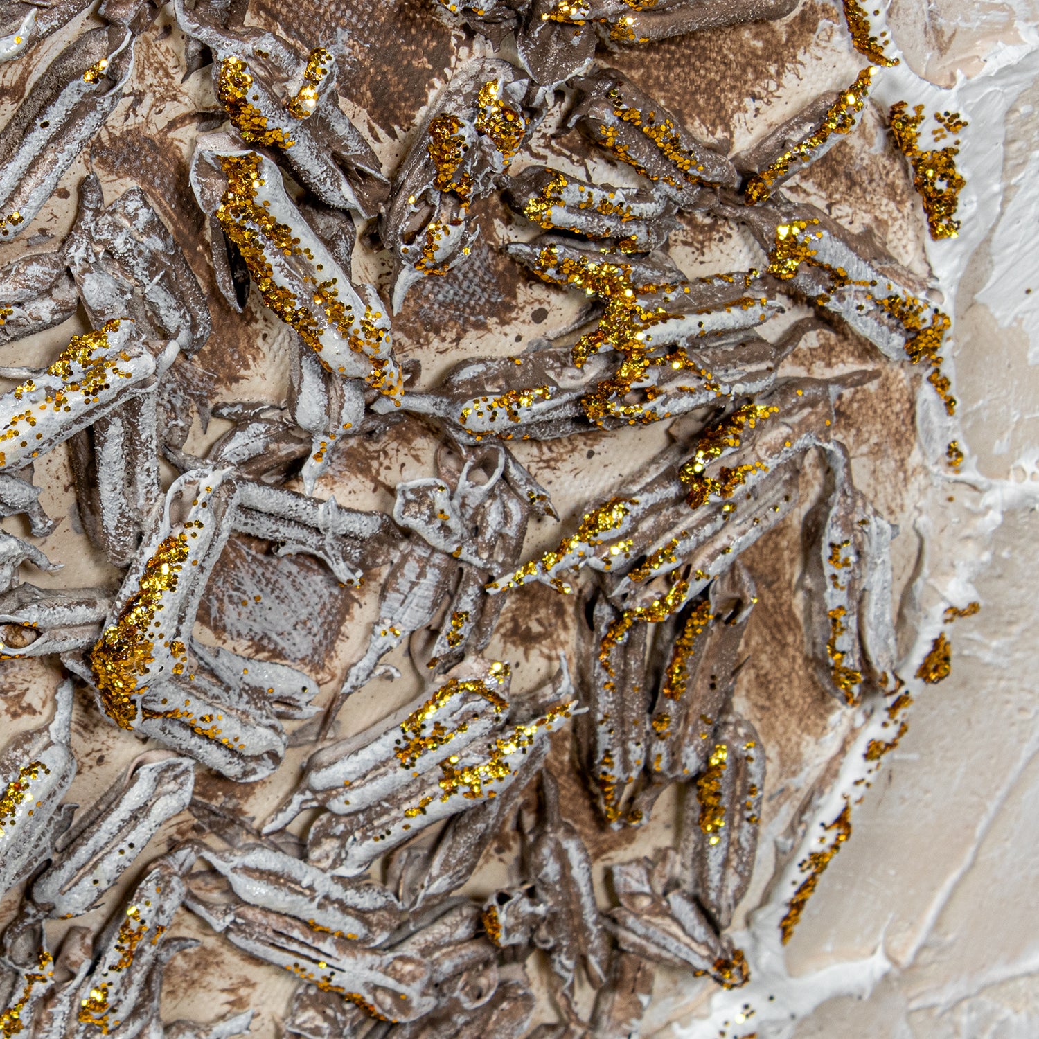 QUADRO FLOR CRU 102X102Cm