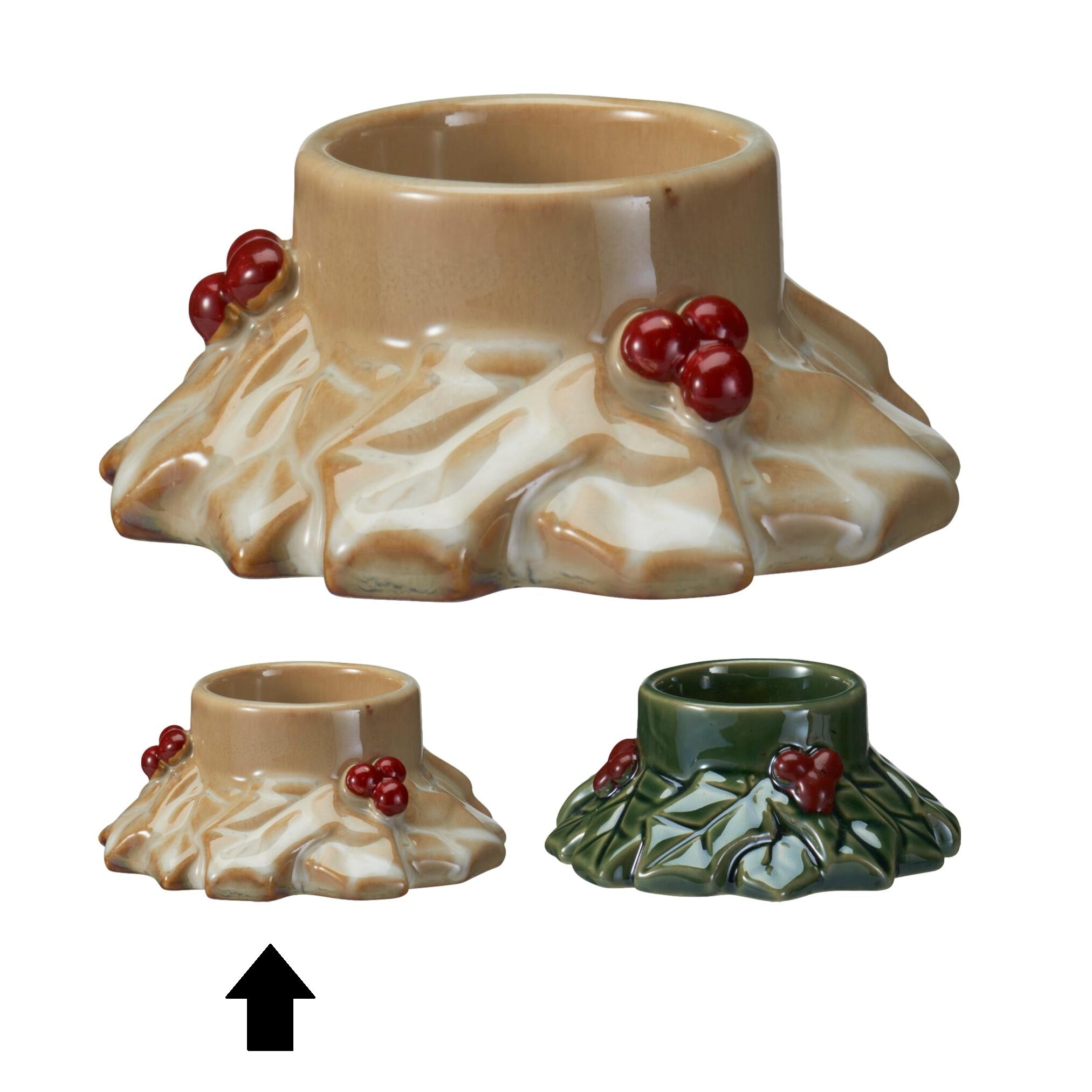 CASTIÇAL BEGE NATAL 10Cm